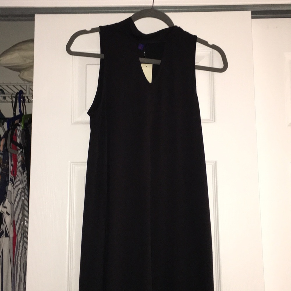 Black high neck cut out dress